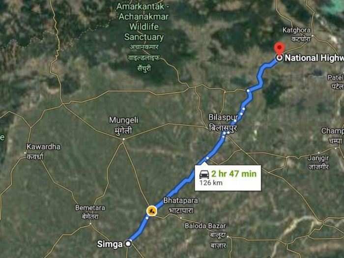 ​NH-130 connecting Simga to Sargon