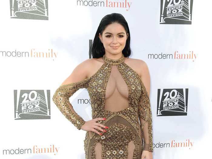 At a 2017 panel for "Modern Family," Winter wore a gold dress with sheer cutouts and metallic details.