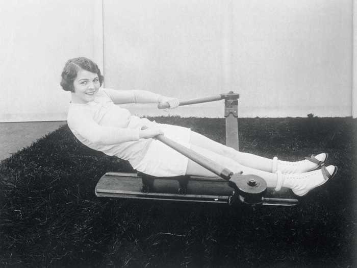 They even used very simple rowing machines to work out.