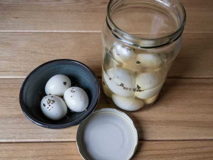 Pickled eggs can end up with a strange texture.