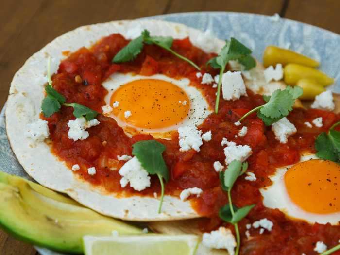 Huevos rancheros is full of protein.