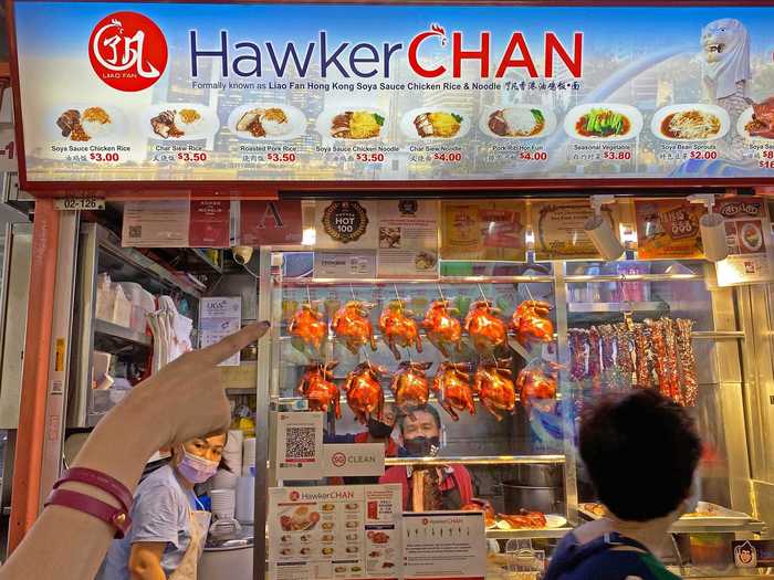 But Hawker Chan clearly has its operation down to a science, so the line moved quickly. Chan himself was cooking and plating the meals, while another staffer took orders and payments. Yet another staffer boxed up takeaway orders in the back.