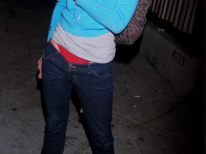 2007: Jeans were low enough to allow your thong to peek out.