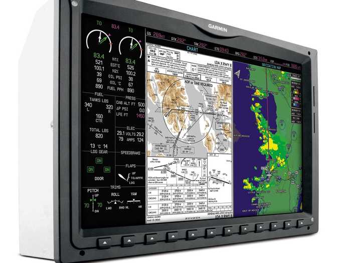 Pilots can view navigation charts and navigate around bad weather using the system.