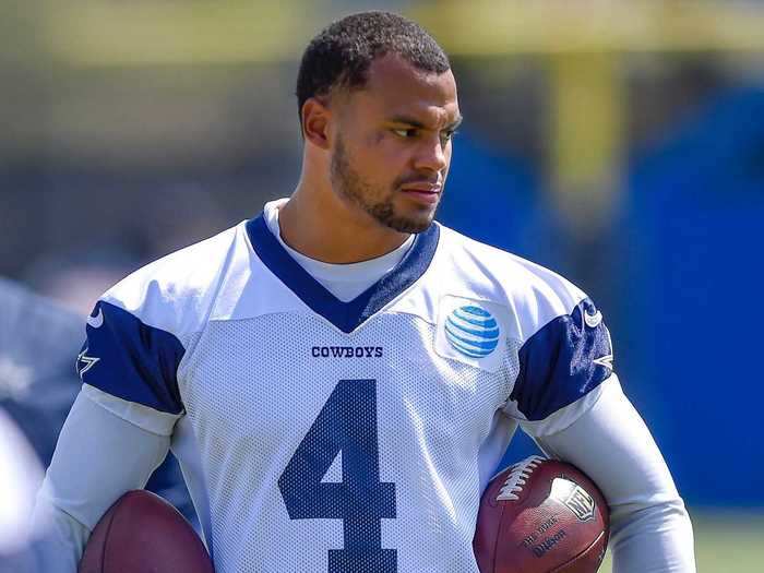 Dak Prescott was drafted in the fourth round, 135th overall, by the Dallas Cowboys.