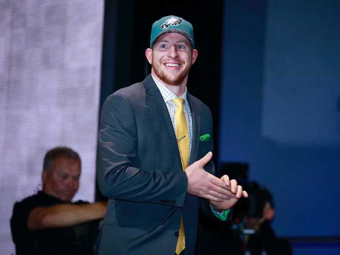 The Philadelphia Eagles traded up to No. 2 before the draft to take Carson Wentz.