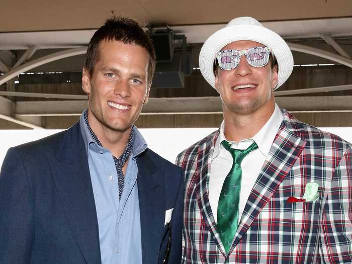 May 2015: Brady and Gronk head to the racetrack for the Kentucky Derby.