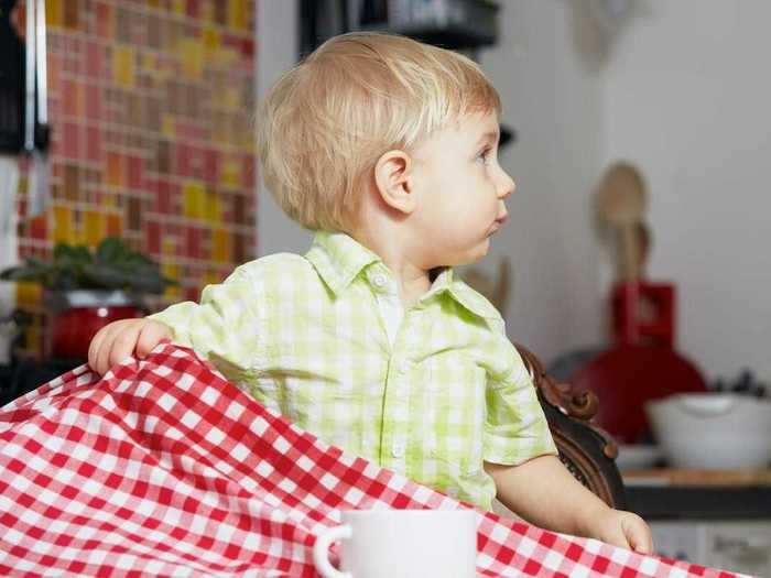 Some pediatricians say they ditched long tablecloths on their tables.