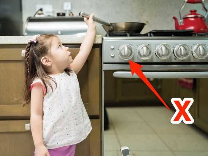 Some pediatricians suggest avoiding exposed stove knobs by keeping them covered.