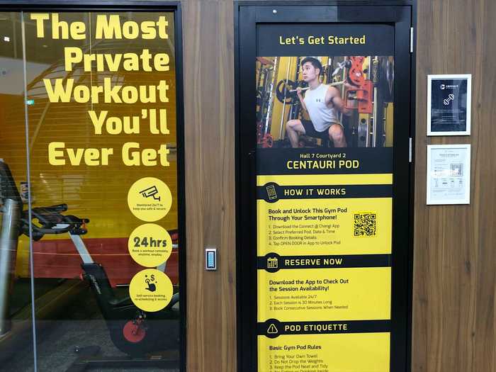 Guests reserve the pod via the Connect@Changi app and scan a QR code to unlock the door.