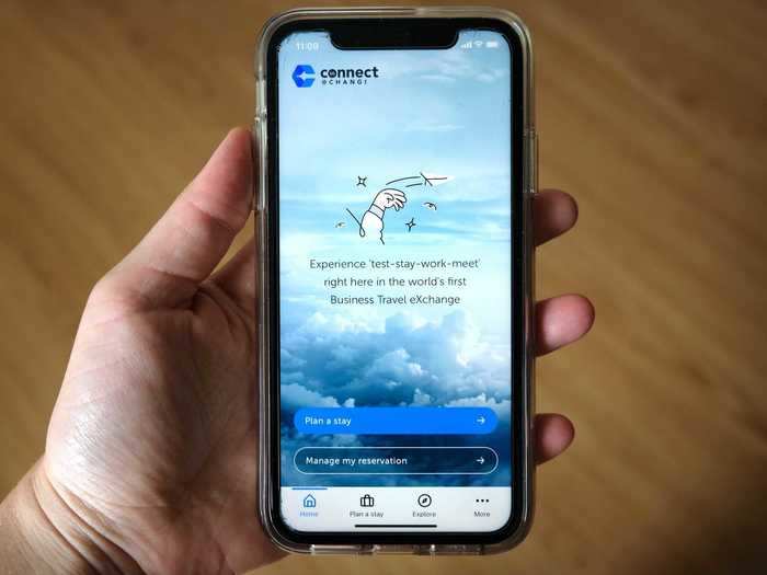 During their stay at Connect@Changi, guests will use a free mobile app to do everything from booking meeting rooms to choosing their meals and reserving a workout in a gym pod.