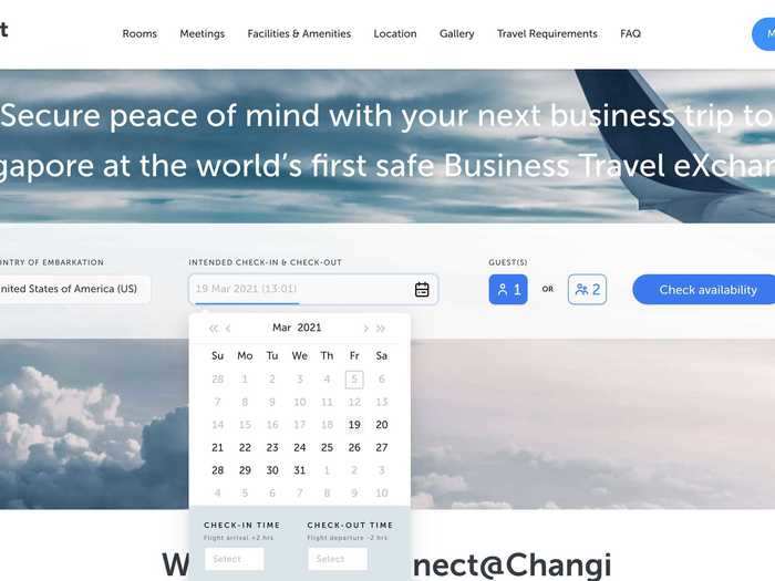 To stay at the facility, travelers must apply on the Connect@Changi website and await approval. Connect@Changi will coordinate with the Singapore government to approve the special visa for business travelers.