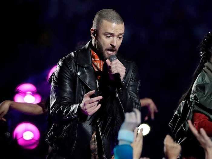 February 4, 2018: Timberlake headlines the Super Bowl halftime show, and makes a sly reference to the 2004 event during his performance.