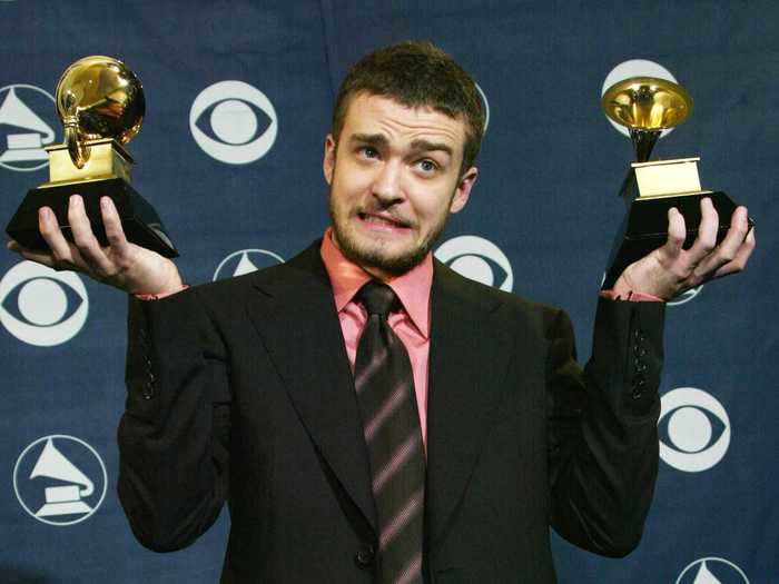 February 8, 2004: Timberlake wins two major awards at the Grammys for "Justified," and apologizes for the incident in his acceptance speech.