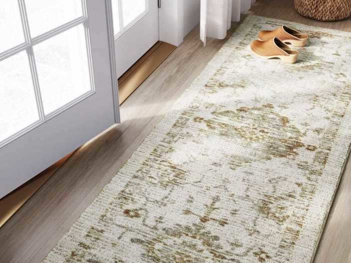 Upgrade your entryway with this neutral vintage rug.