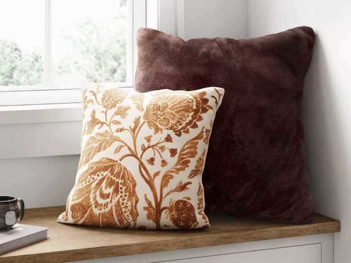 Get your space ready for spring with floral throw pillows.