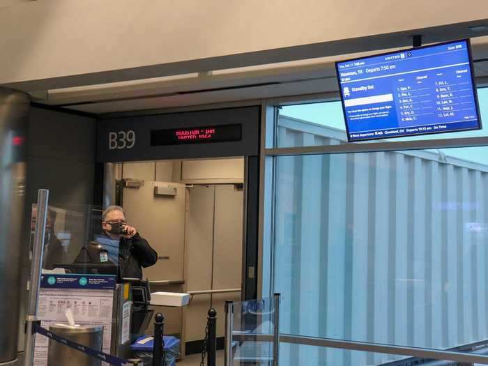 Before boarding, gate agents reminded passengers that wearing masks are now part of federal law and they