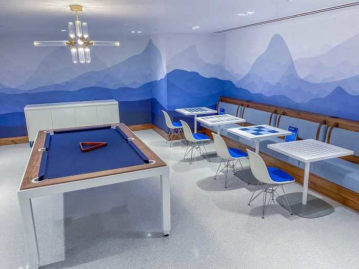 Amex opted for the game room instead of a spa or fitness center.