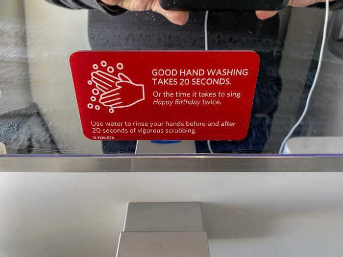 I also noticed that Delta had installed handwashing instructions as part of its new pandemic health and safety protocols.