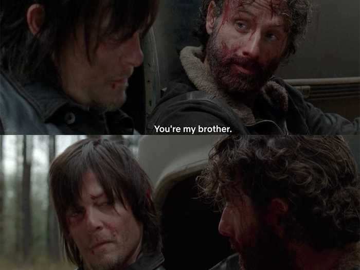 Rick first referred to Daryl as his brother on the season four finale.