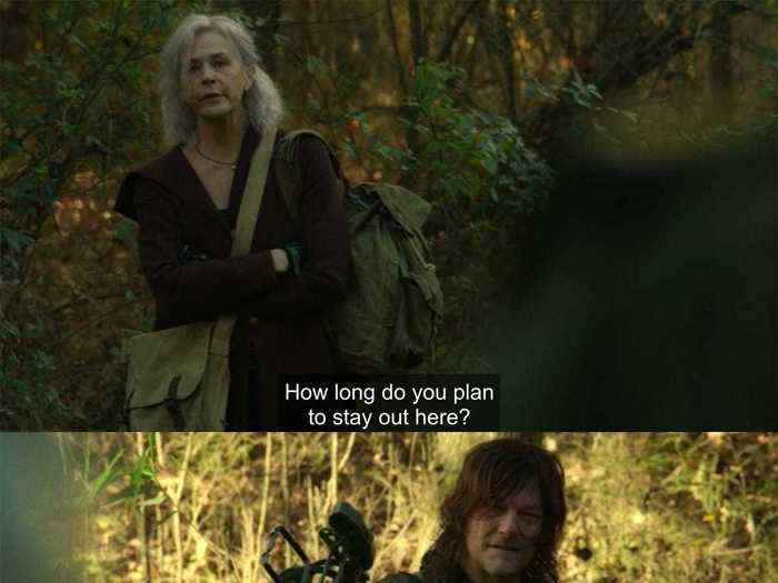 Carol tells Daryl that she understands why he hasn