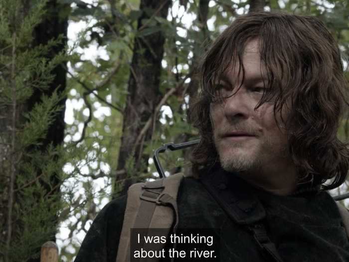 Daryl tells Carol he wants to go check along the river for deer.