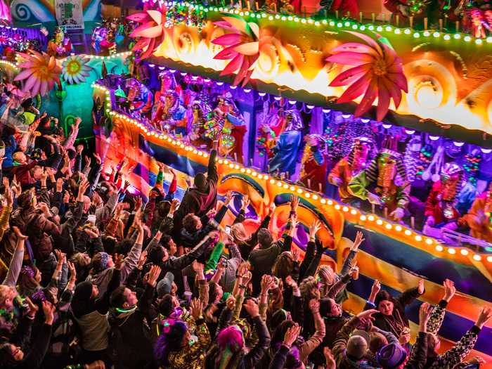 More than 1 million people gathered in New Orleans for Mardi Gras from February 14 to February 25, 2020.