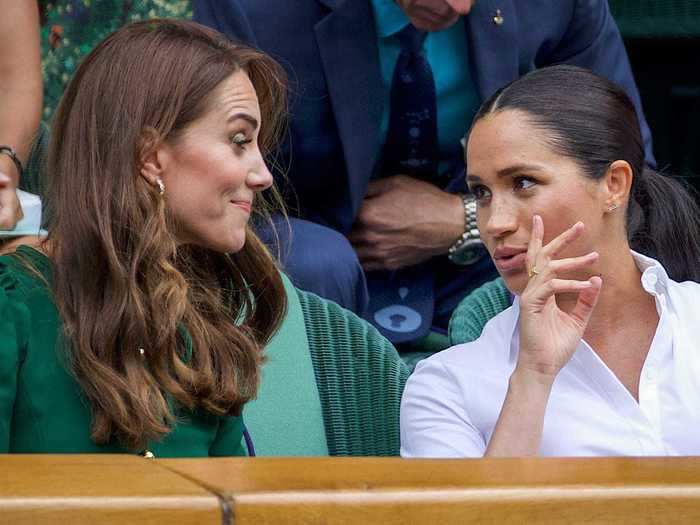 July 13, 2019: Markle and Middleton attended Wimbledon together for the first time since reports of a feud.