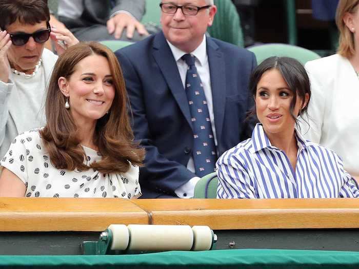 July 14, 2018: Markle and Kate attended Wimbledon together without their husbands.