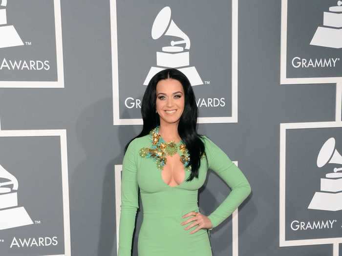 Katy Perry wore this show-stopping sea foam green on the 2013 red carpet.