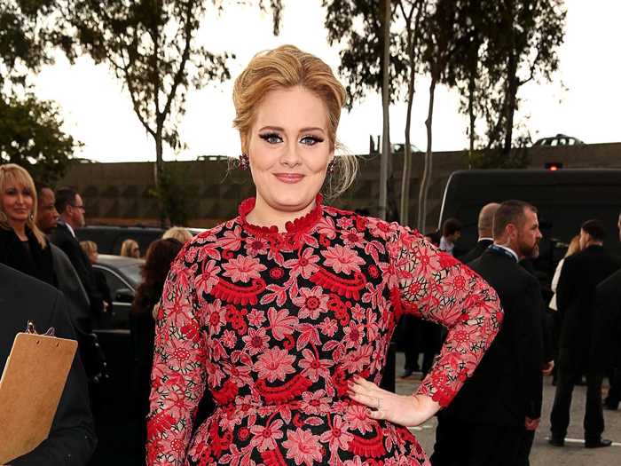 We wish Adele would stray from her typical all-black ensembles more often, like she did at the 2013 Grammys in this red floral look.