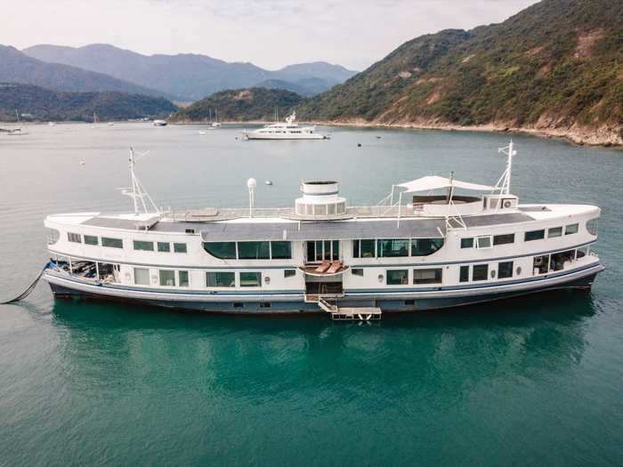 A vessel that used to serve as a passenger ferry in Hong Kong has been converted into a luxury yacht. It