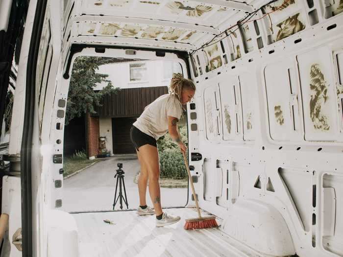 Immediately, the couple struggled to get anything done in the camper van.