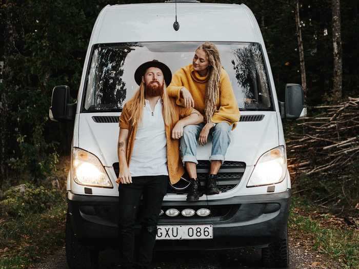 After budgeting and lots of planning, Indie and Joel Akerblom bought a Mercedes-Benz Sprinter van for $12,600 with the help of a personal loan.