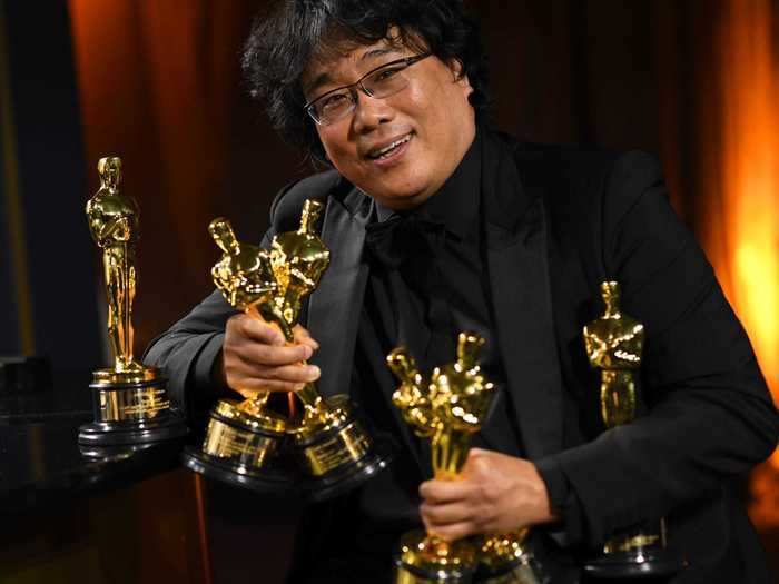 Bong Joon-ho is now tied with Walt Disney for most Oscars in a single night - "Parasite" earned him four statues.