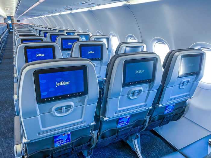 As for entertainment, JetBlue installed the latest in-flight entertainment product complete with movies, television shows, games, device pairing, and a moving map, among other features.