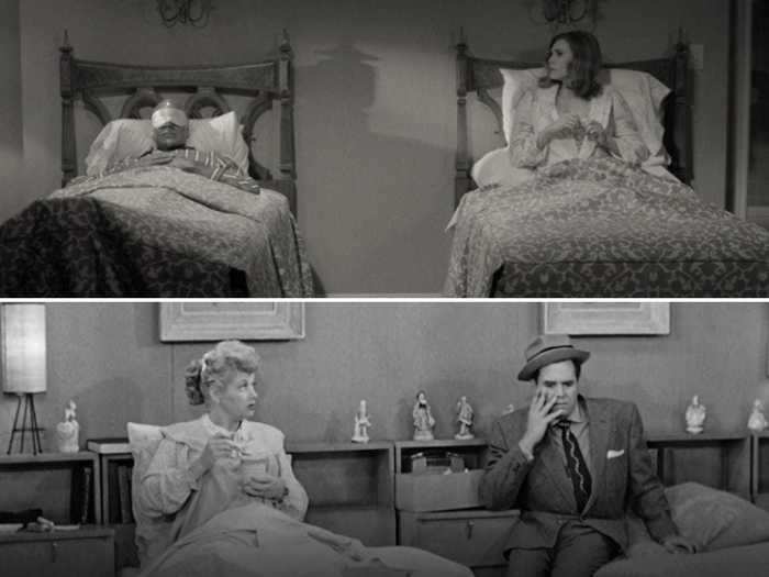 Their bedroom setup reflects a common trend in television of the era.