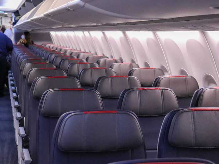 Aircraft for both airlines are arranged in a two-class configuration with economy class and first class seats.