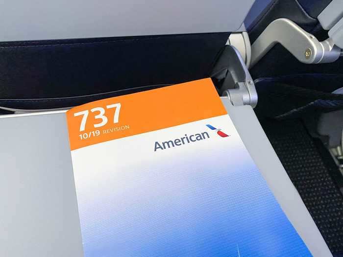 While American opted to just write "Boeing 737" on its latest 737 Max safety cards since they can be used interchangeably with non-Max 737s.