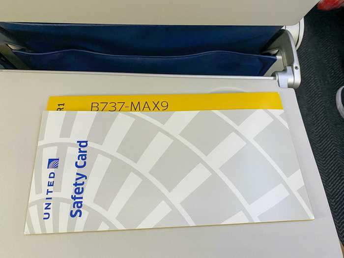 United clearly states "B737-MAX9" on its safety cards...