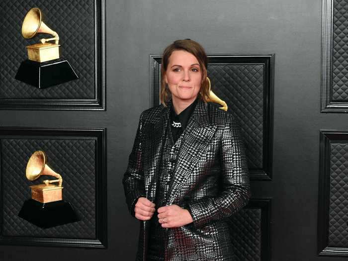 Brandi Carlile opted for comfort in a sleek suit.