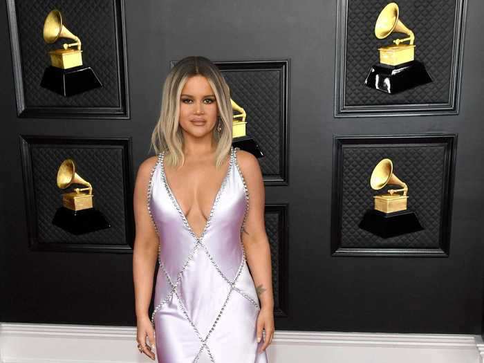 Maren Morris looked ethereal in a lavender dress with silver embellishments throughout.