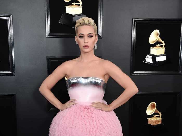 Katy Perry was the third star to wear a bold pink dress to the 2019 Grammys.
