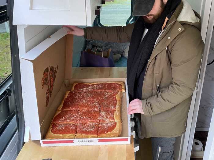 When I was handed the pie, I was surprised by its massive size.