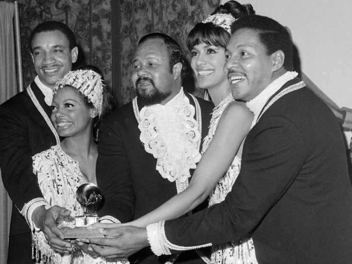 February 1968: Each member of The 5th Dimension wore elaborately detailed designs with high-contrast trims and plenty of shimmer.