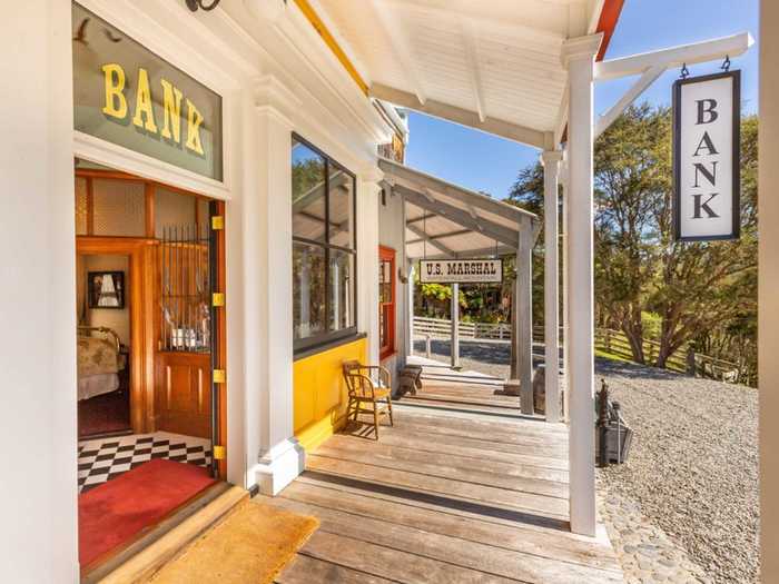 There is even a bank where guests can stage hold-ups.