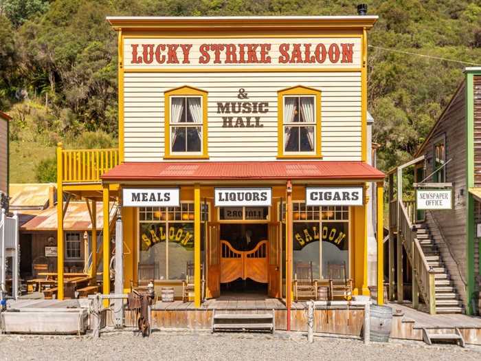 The town includes a fully licensed saloon with swinging wood doors ...