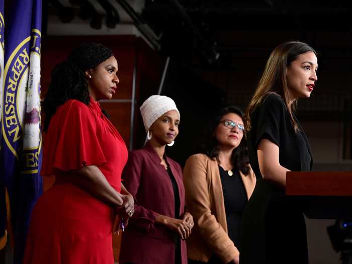 July 2019: The Squad held a press conference addressing President Trump