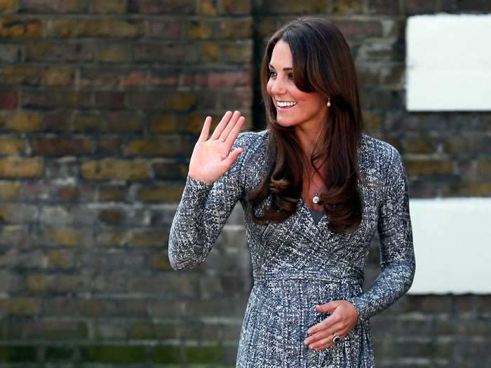 Middleton often wore patterned maternity dresses.