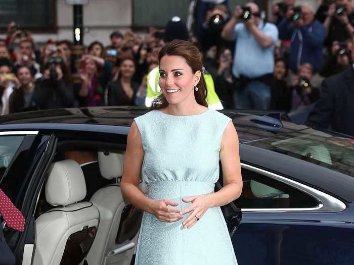 Kate Middleton wore a similar shade of blue in 2013 while pregnant with Prince George.